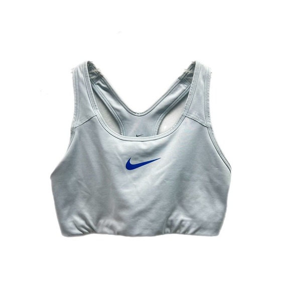 Nike Dri-Fit Sports Bra Women Size Medium Light Blue Racerback - Picture 1 of 8